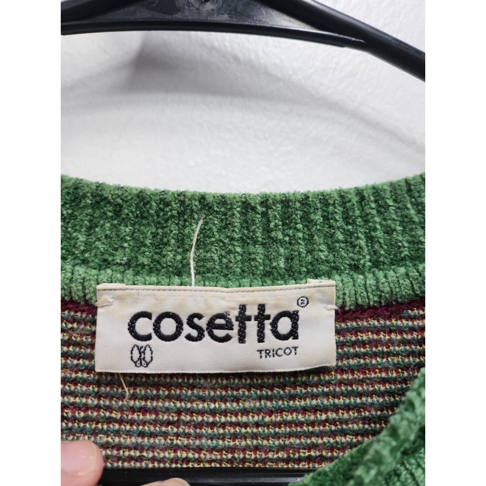 Vintage Cosetta Womens Green Tapestry Design Sweater Large Retro Pullover 90's - Picture 5 of 8